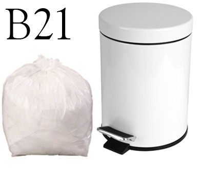 White Pedal Bin Liner on a Roll - 11 x 18 x 18" - B21 - Case of 1000