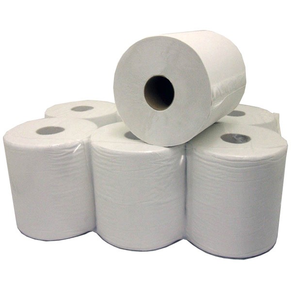 White 2-Ply Centrefeed 150m Rolls - Case of 6