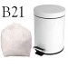 White Pedal Bin Liner on a Roll - 11 x 18 x 18" - B21 - Case of 1000